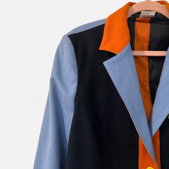 Vintage Harve Benard Color-Block Wool Blazer | Maximalist Statement Jacket - Picture 6 of 9